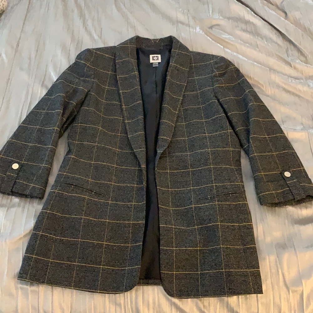 Anne Klein Plaid Blazer